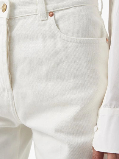 Horsebit cotton pants in white