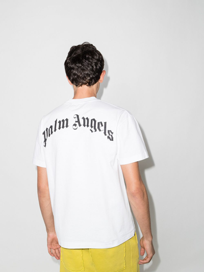 Shop Palm Angels T-shirt Shark In White