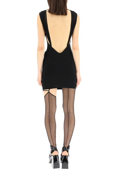 Shop Nensi Dojaka Mini Dress With Silk Straps In Black