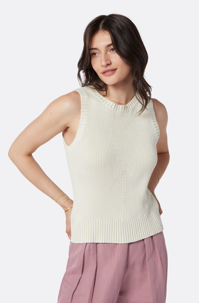 Shop Joie Lucian Sleeveless Cotton Sweater In White
