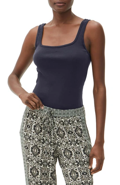 Shop Michael Stars Zabrina Square Neck Cotton Tank Top In Admiral