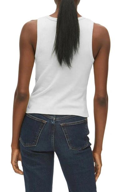 Shop Michael Stars Kendall Crop Cotton Tank Top In White