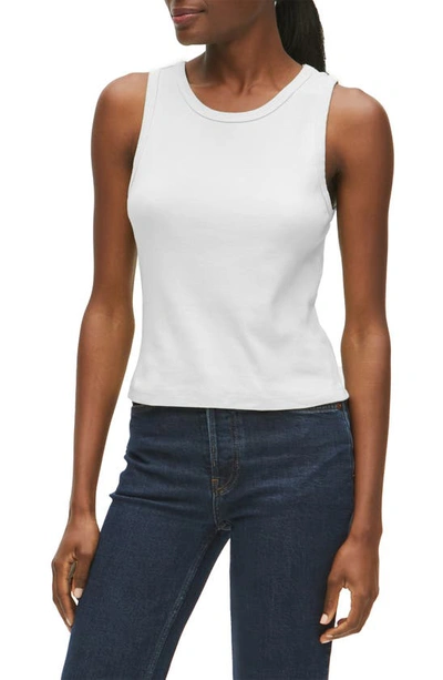 Michael Stars Kendall Crop Cotton Tank Top In Chalk