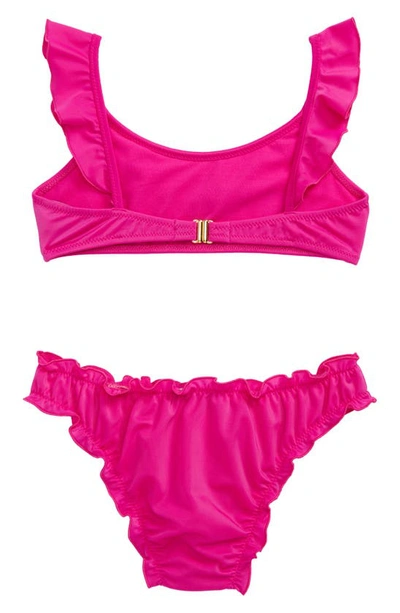 Shop Versace Kids' Ruffle Logo Two-piece Swimsuit In 1pe70 Cerise