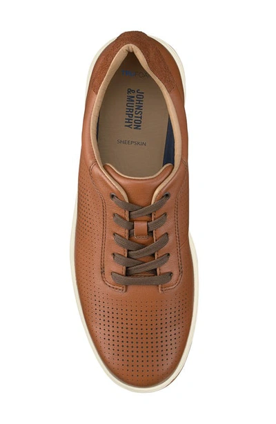 Shop Johnston & Murphy Daxton U-throat Leather Sneaker In Tan Full Grain