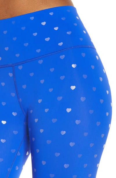 Shop Terez Foil Uplift Leggings In Cobalt Hearts