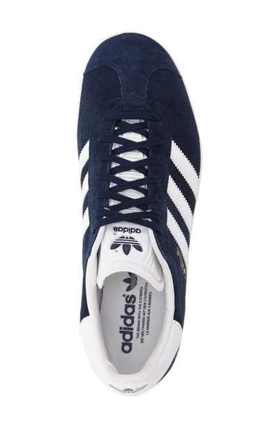 Shop Adidas Originals Gazelle Sneaker In Collegiate Navy/white/gold Met