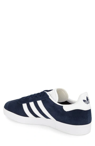 Shop Adidas Originals Gazelle Sneaker In Collegiate Navy/white/gold Met