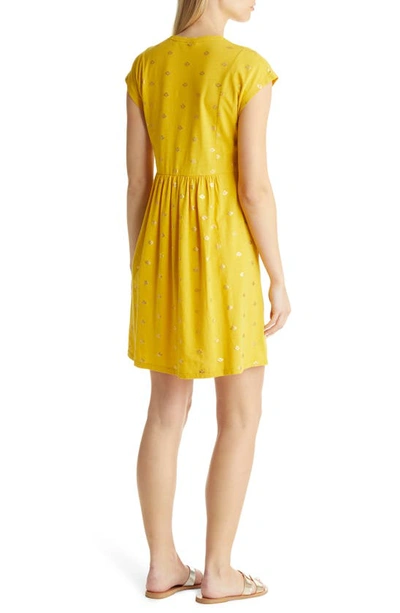 Shop Boden Cotton Jersey T-shirt Dress In Honeycomb And Gold Foil