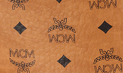 Shop Mcm Medium Stark Visetos Coated Canvas Backpack In Cognac