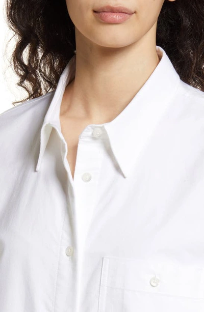 Shop Something Navy Classic Cotton Button-up Shirt In White