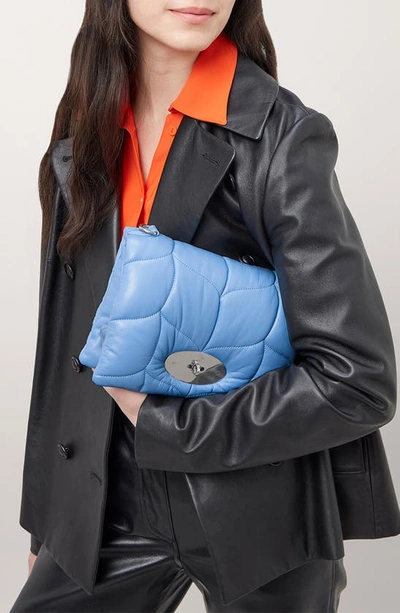 Shop Mulberry Little Softie Quilted Leather Crossbody Bag In Cornflower Blue