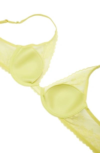 Natori Cherry Blossom Convertible Lace Plunge Bra (32dd) In Citrine
