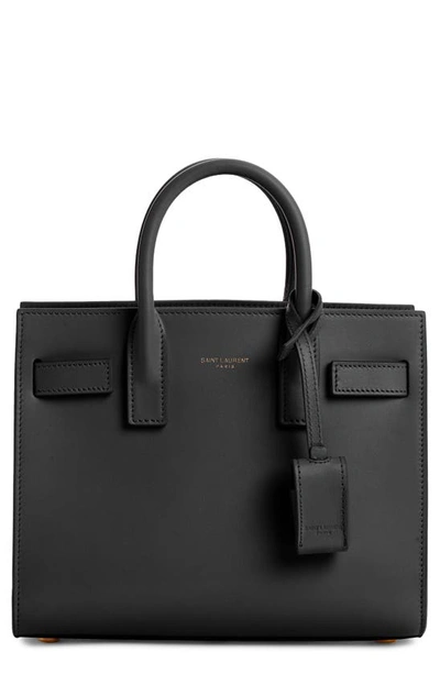 Shop Saint Laurent Nano Sac De Jour Leather Tote In Nero/ Nero