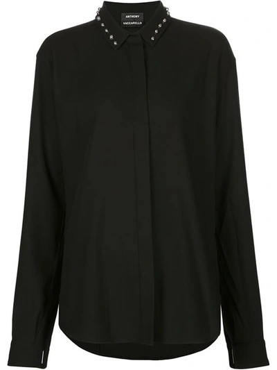 Anthony Vaccarello Solid Colour Shirts & Blouses In Black