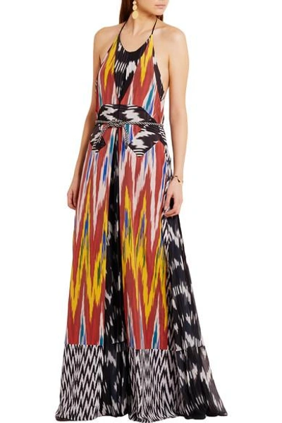 Shop Altuzarra Peacock Printed Georgette And Silk Gown