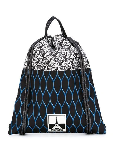 Shop Kenzo Multi Logo Drawstring Backpack