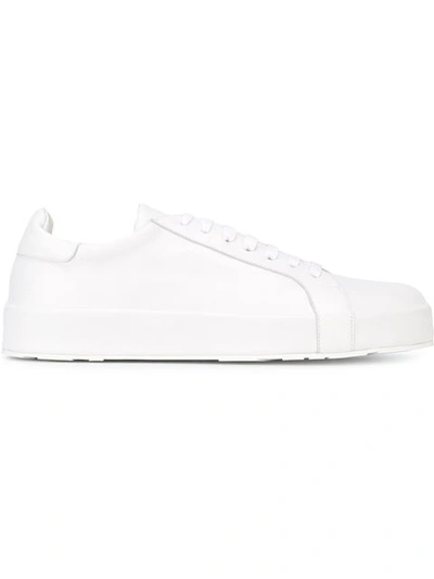 Jil Sander White Leather Miro Trainers In 101 White