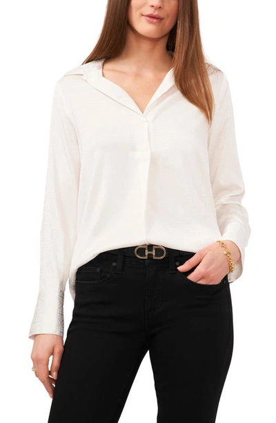 Shop Vince Camuto Geo Jacquard Blouse In New Ivory
