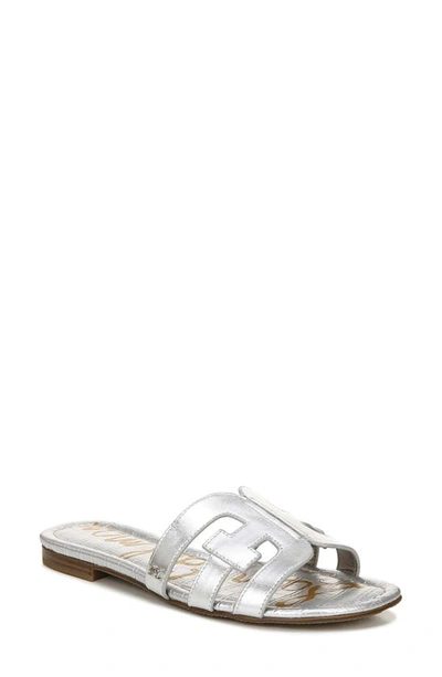 Shop Sam Edelman Bay Cutout Slide Sandal In Soft Silver