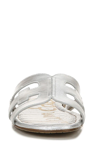 Shop Sam Edelman Bay Cutout Slide Sandal In Soft Silver