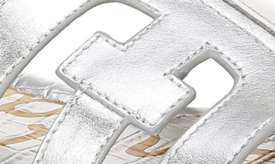 Shop Sam Edelman Bay Cutout Slide Sandal In Soft Silver