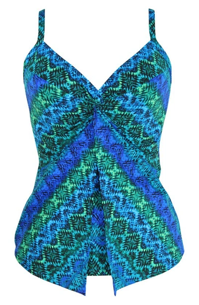 Miraclesuit Beach Goes On X Cross Escape Top In Blue Multi