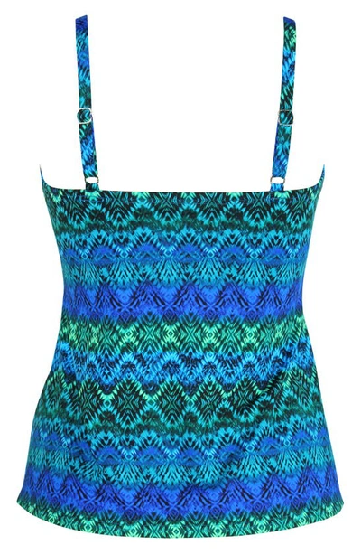Miraclesuit Beach Goes On X Cross Escape Top In Blue Multi