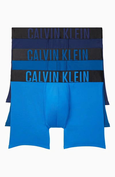 Shop Calvin Klein 3-pack Boxer Briefs In Blue Combo
