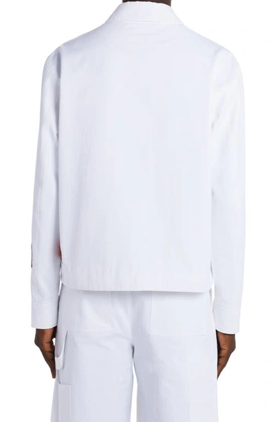 Shop Off-white Neen Harrington Embroidered Flame Jacket In White Orange