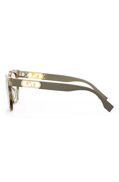 Shop Fendi Maxi O Lock 55mm Square Glasses In Havana/ Other