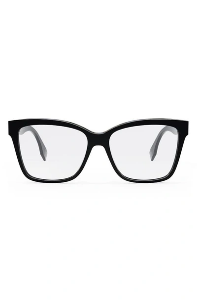 Shop Fendi Maxi O'lock 55mm Square Glasses In Shiny Black