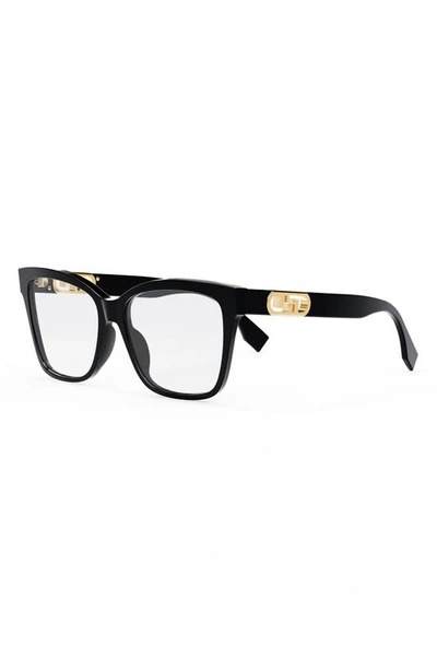 Shop Fendi Maxi O'lock 55mm Square Glasses In Shiny Black