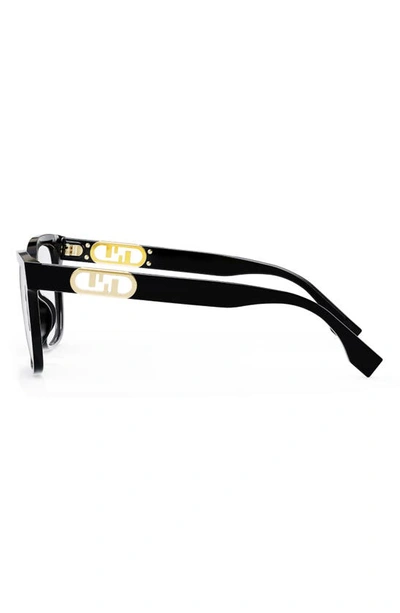 Shop Fendi Maxi O'lock 55mm Square Glasses In Shiny Black