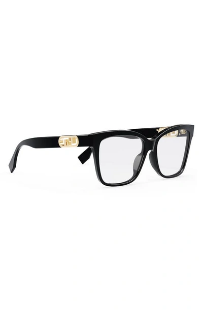 Shop Fendi Maxi O'lock 55mm Square Glasses In Shiny Black