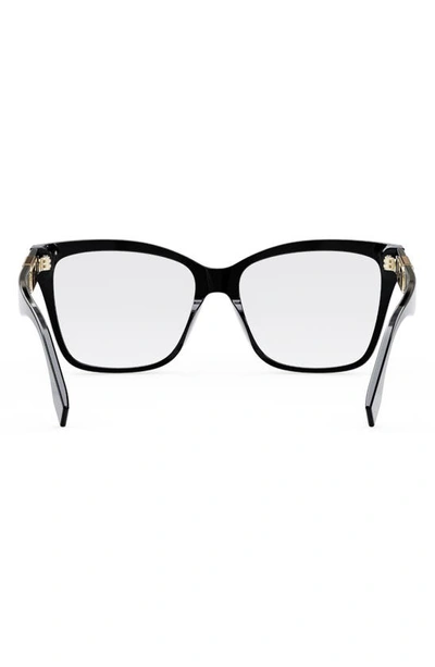 Shop Fendi Maxi O'lock 55mm Square Glasses In Shiny Black