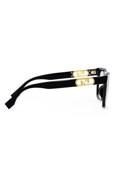 Shop Fendi Maxi O'lock 55mm Square Glasses In Shiny Black