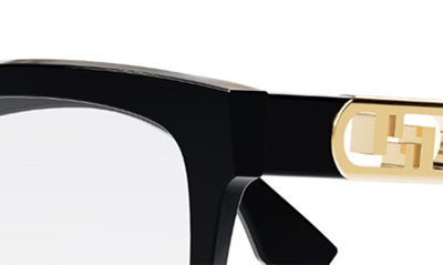 Shop Fendi Maxi O'lock 55mm Square Glasses In Shiny Black