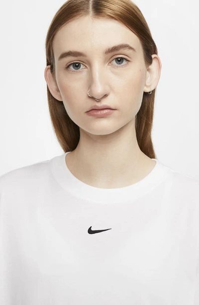 Shop Nike Sportswear Essential T-shirt Dress In White/ Black