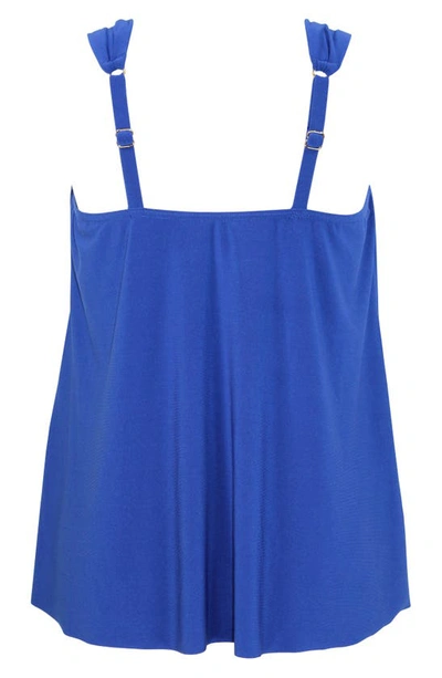 Miraclesuit Razzle Dazzle Draped Tankini Swim Top In Azul Blue
