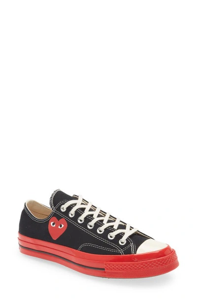 Comme Des Garçons Play X Converse Chuck Taylor® Hidden Heart Red Sole Low  Top Sneaker In Black | ModeSens