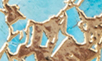 Saachi 18k Gold Plated Mojave Turquoise Teardrop Pendant Necklace In Turquoise