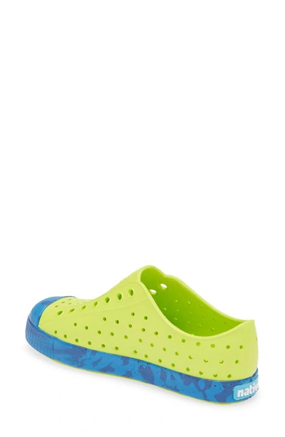 Shop Native Shoes Jefferson Marble Print Slip-on Sneaker In Chartreuse Green/ Marble