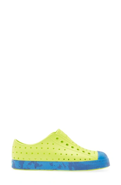 Shop Native Shoes Jefferson Marble Print Slip-on Sneaker In Chartreuse Green/ Marble