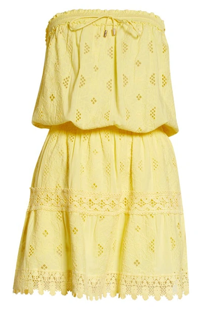 Shop Melissa Odabash Iris Strapless Cover-up Dress In Yellow
