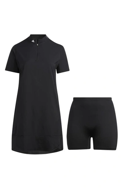 Adidas Golf Short Sleeve Dress & Bike Shorts In Black | ModeSens