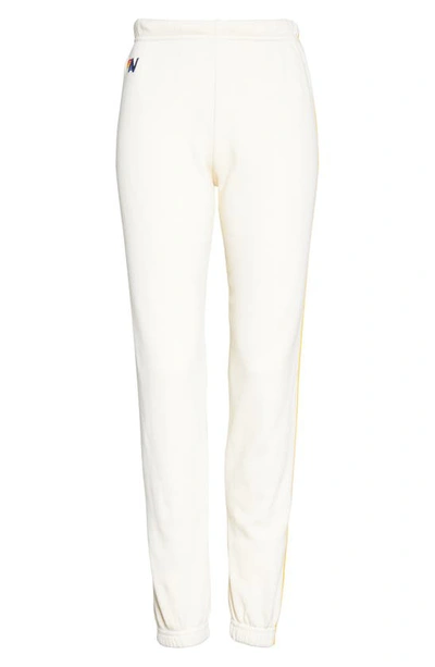 Shop Aviator Nation Stripe Sweatpants In Vintage White