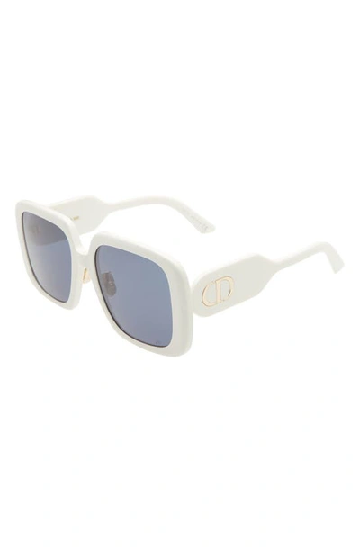 Shop Dior Bobby 56mm Square Sunglasses In Ivory / Blue