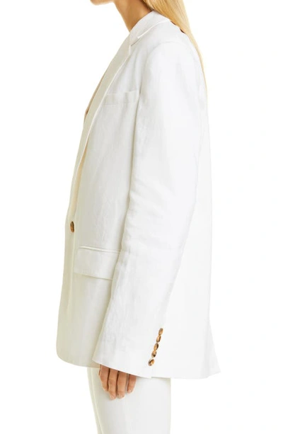 Shop A.l.c Dakota Linen Blend Jacket In Ecru