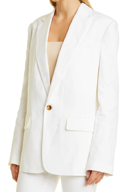 Shop A.l.c Dakota Linen Blend Jacket In Ecru